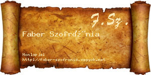 Faber Szofrónia névjegykártya